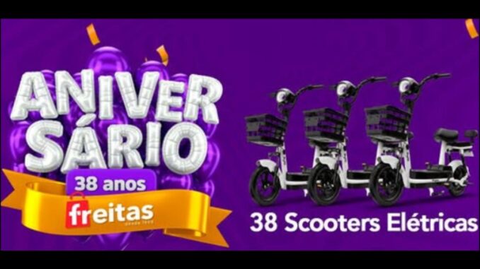 Aniversário 38 Anos Freitas: Compras a Partir de R$300 Dão Chance de Ganhar Scooter Elétrica no Nordeste!