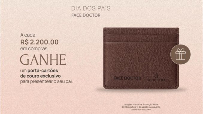 Compre e Ganhe Face Doctor: Porta-Cartão de Couro no Dia dos Pais