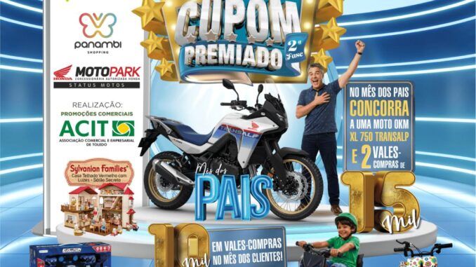 Meu Cupom Premiado 2ª Fase Distribui Honda Transalp 0km e Vale-Compras de R$15 Mil (Toledo e Região, PR)