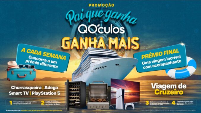 Pai que Ganha QÓculos, Ganha Mais: Cruzeiro, PS5 e Mais 3 Prêmios em Jogo