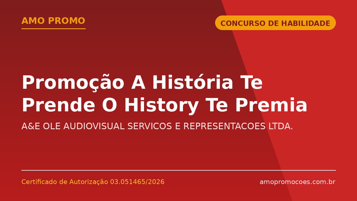 Promoção A História Te Prende O History Te Premia