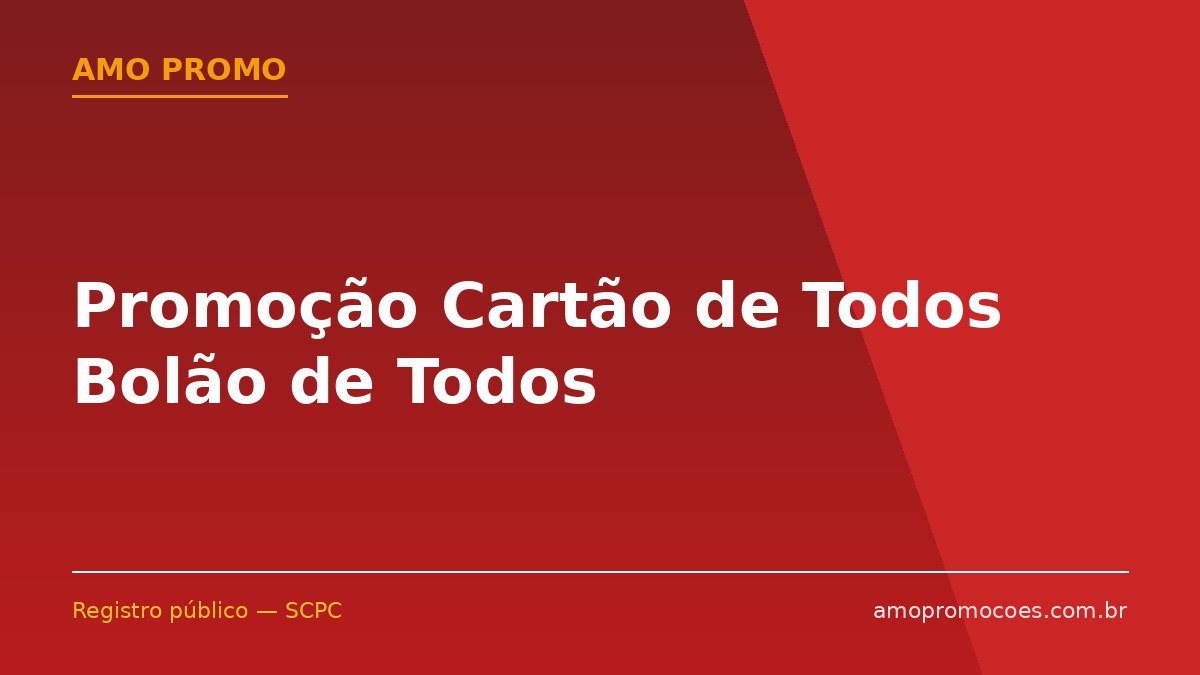 Promoção Cartão de Todos Bolão de Todos