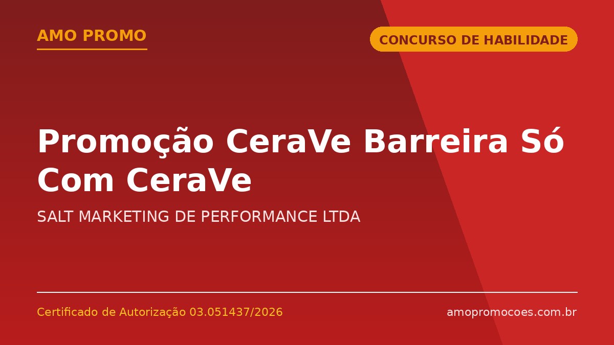Promoção CeraVe Barreira Só Com CeraVe