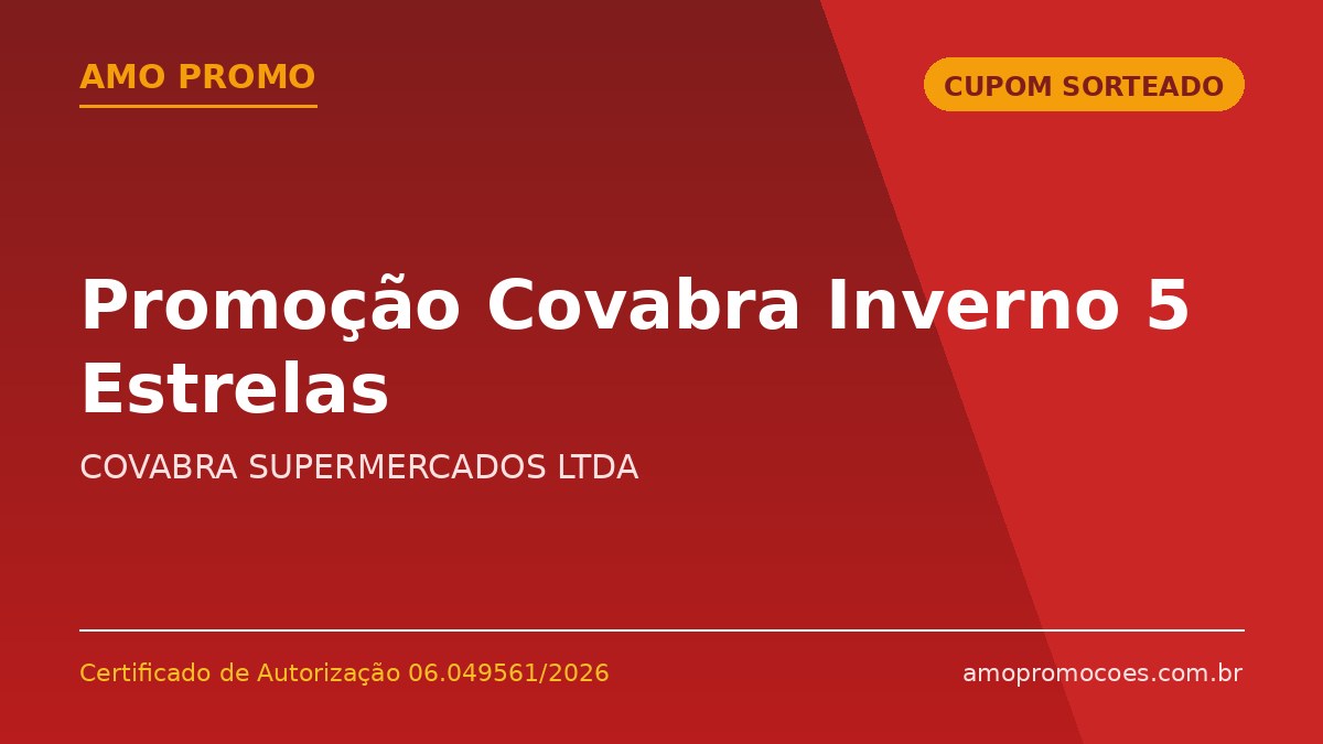 Promoção Covabra Inverno 5 Estrelas