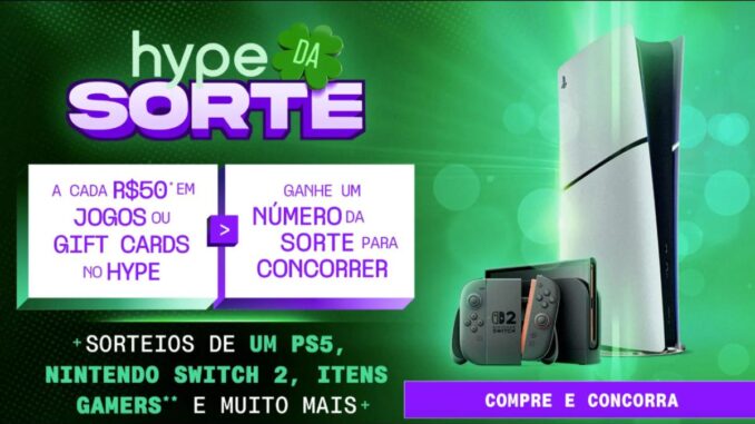 Promoção Hype da Sorte: PS5, Switch 2 e Vale-Presentes Americanas em Dois Sorteios