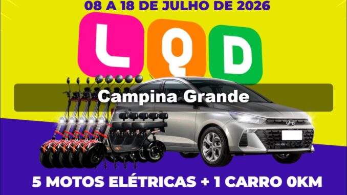 Promoção Liquida Campina Grande 2026 Sorteia Motos Elétricas e Hyundai HB20 0KM (PB)