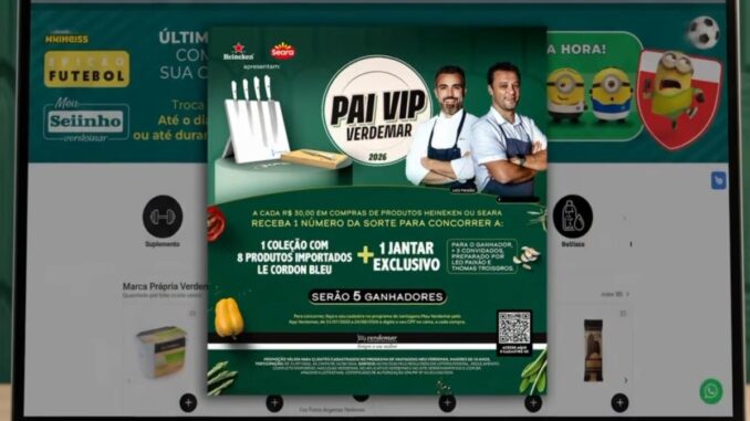 Promoção Pai VIP Verdemar 2026: Jantar Exclusivo com Léo Paixão e Thomas Troisgros (BH)