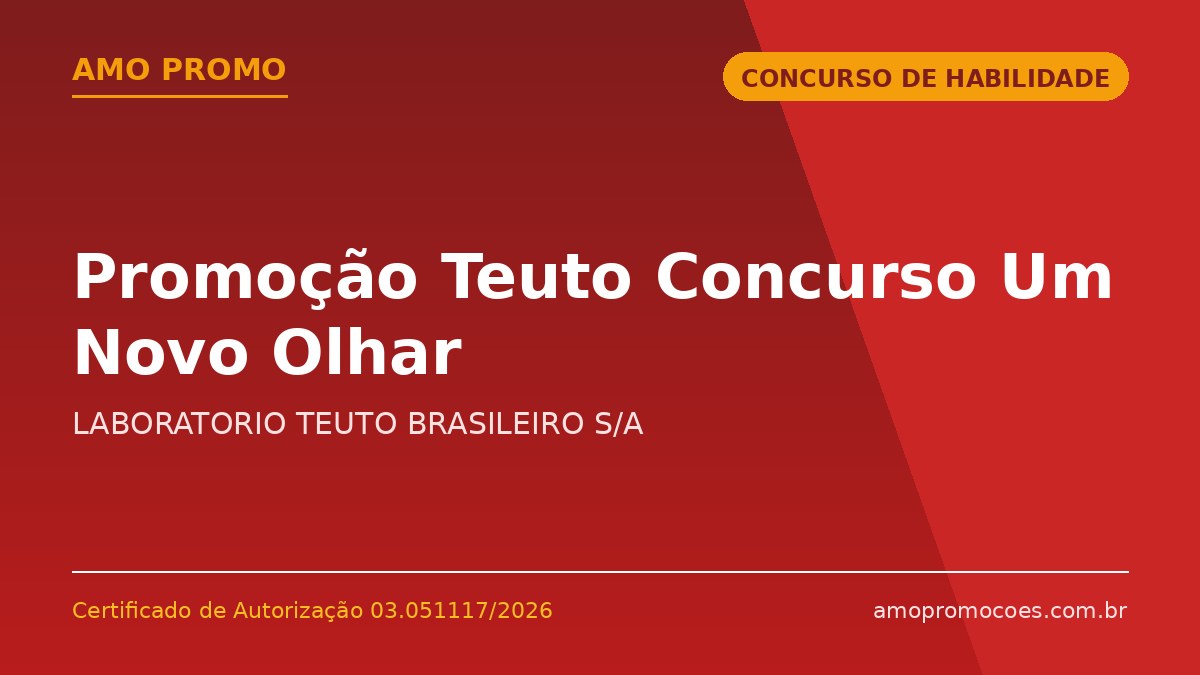 Promoção Teuto Concurso Um Novo Olhar
